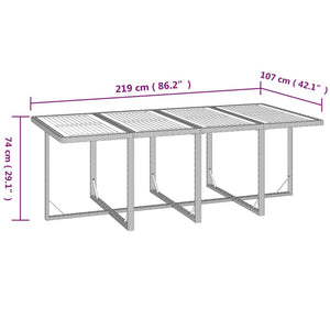 Matgrupp för trädgården med dynor 9 delar konstrotting grå