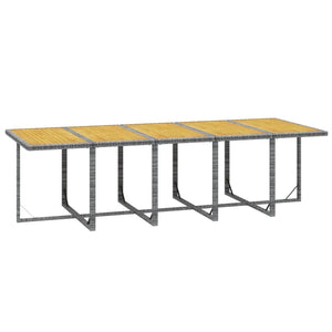 Matgrupp för trädgården med dynor 11 delar konstrotting grå