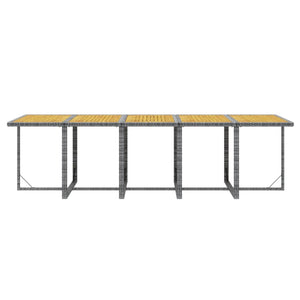 Matgrupp för trädgården med dynor 11 delar konstrotting grå