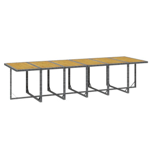 Matgrupp för trädgården med dynor 17 delar konstrotting grå