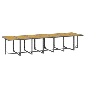 Matgrupp för trädgården med dynor 15 delar grå konstrotting