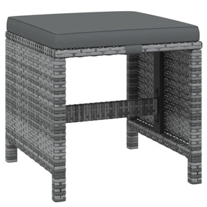 Matgrupp för trädgården med dynor 21 delar konstrotting grå