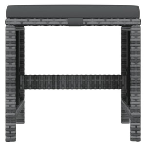 Matgrupp för trädgården med dynor 21 delar konstrotting grå