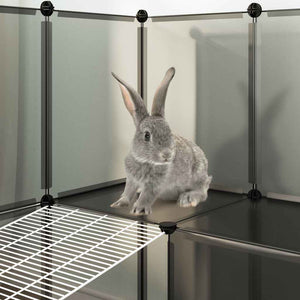 Smådjursbur svart 143x107x93 cm PP och stål