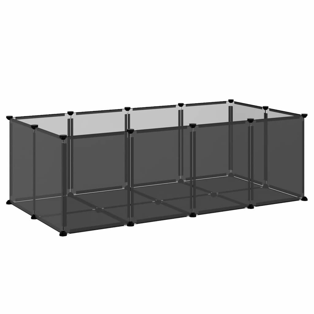 Smådjursbur svart 144x74x46,5 cm PP och stål