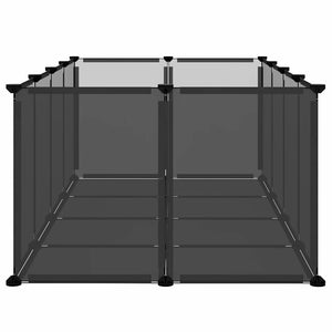 Smådjursbur svart 144x74x46,5 cm PP och stål