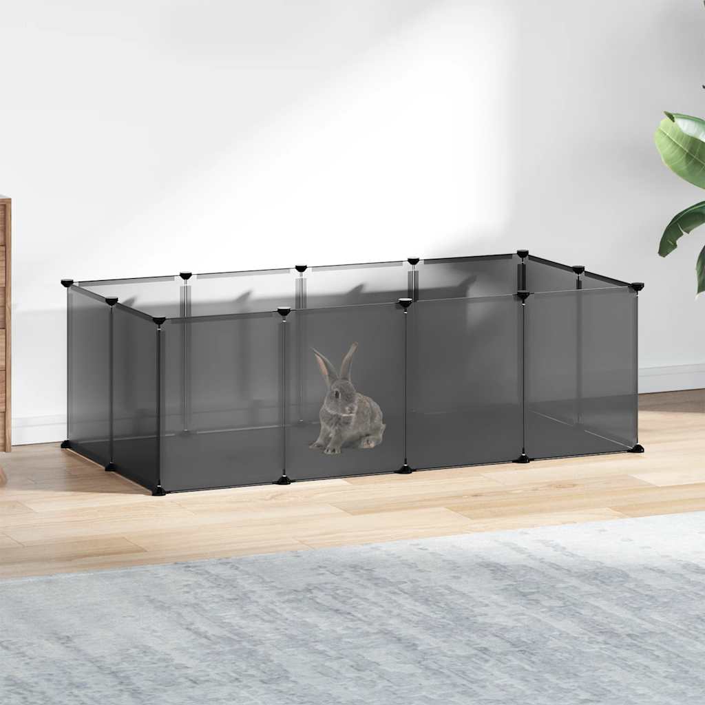 Smådjursbur svart 144x74x46,5 cm PP och stål