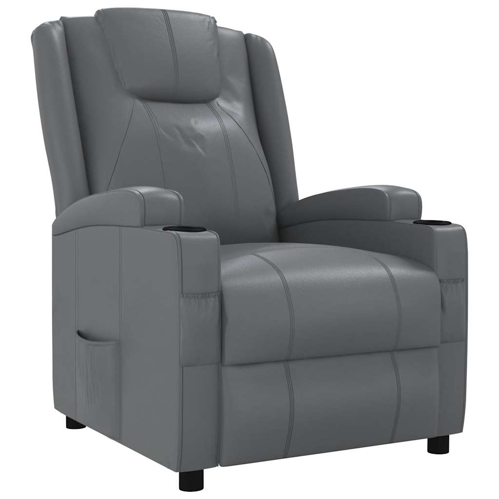 Reclinerfåtölj grå konstläder