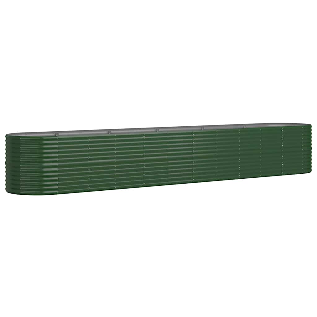 Odlingslåda galvaniserat stål 440x80x68 cm grön