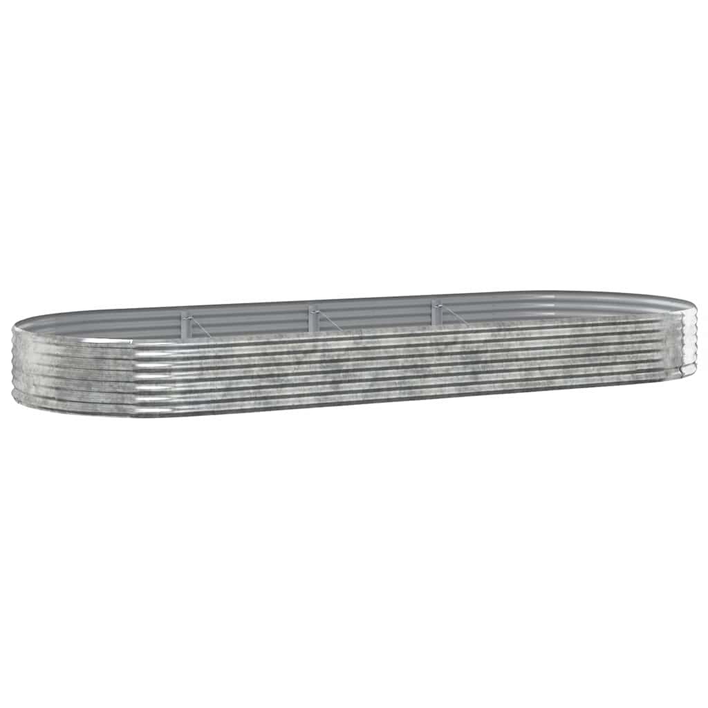 Odlingslåda galvaniserat stål 373x140x36 cm silver