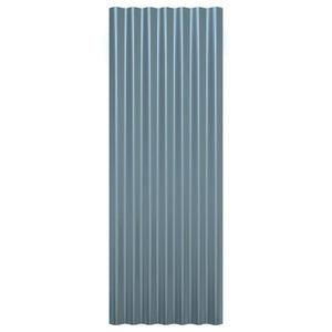 Takplåt 12 st galvaniserat stål grå 100x36 cm