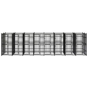 Hundgård för utomhusbruk stål 14,75 m²