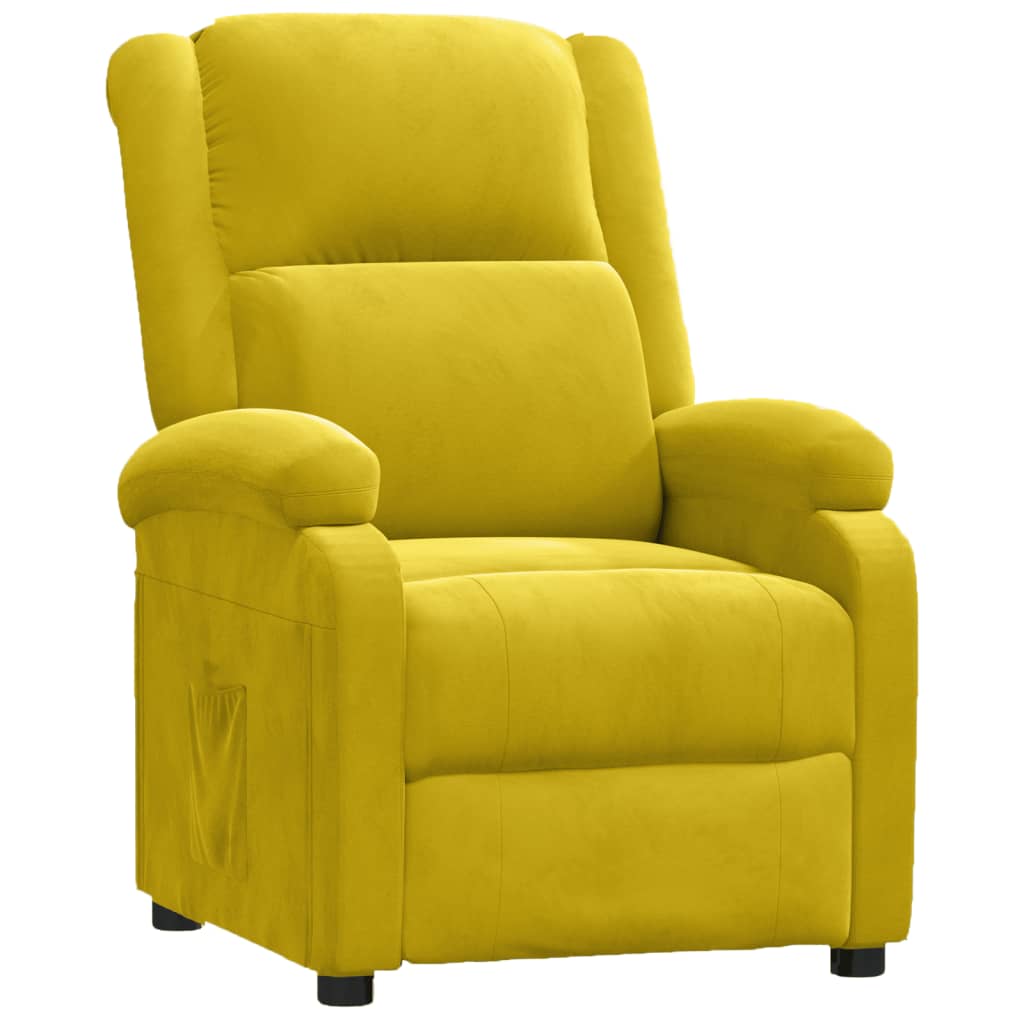 Reclinerfåtölj gul sammet
