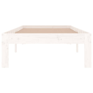 Sängram vit massivt trä 75x190 cm
