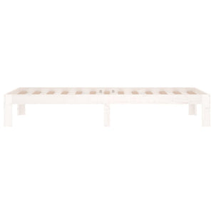 Sängram vit massivt trä 75x190 cm