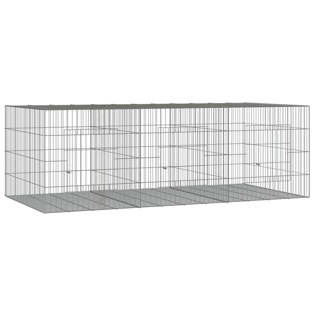 Kaninhage 3 paneler 163x79x54 cm galvaniserat järn