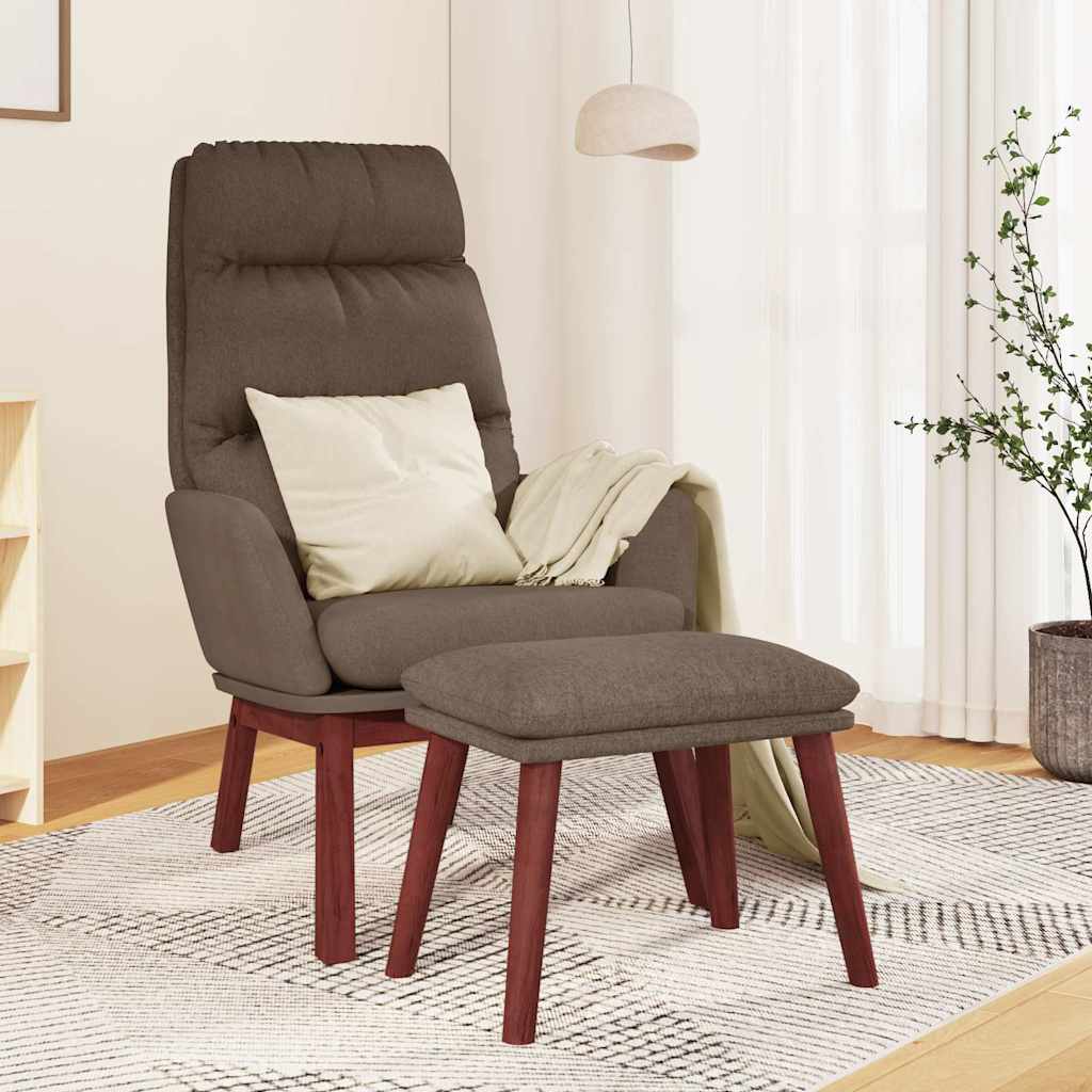 Vilstol med fotpall taupe tyg