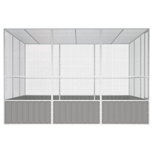 Fågelbur grå 302,5x324,5x211,5 cm galvaniserat stål