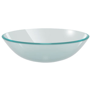 Handfat med kran och tryckavlopp frostat härdat glas