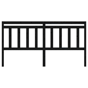 Sänggavel svart 206x4x100 cm massiv furu