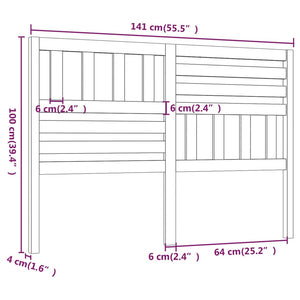 Sänggavel honungsbrun 141x4x100 cm massiv furu
