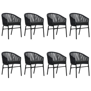 Matgrupp för trädgården 9 delar svart