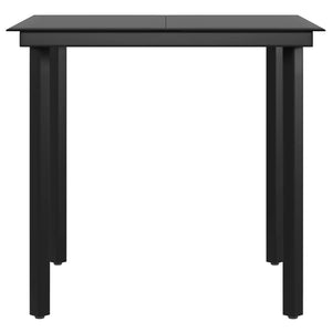 Matgrupp för trädgården med dynor 3 delar svart