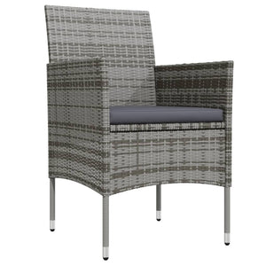 Matgrupp för trädgården med dynor 3 delar grå och svart