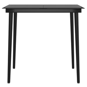 Matgrupp för trädgården med dynor 3 delar grå och svart