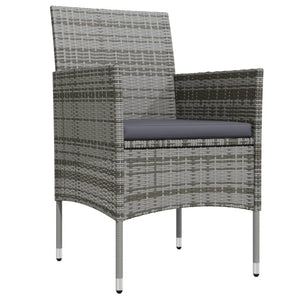 Matgrupp för trädgården med dynor 9 delar grå och svart