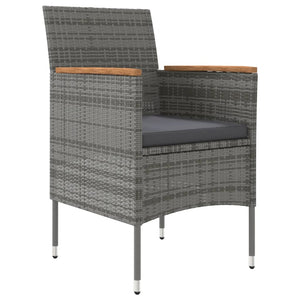 Matgrupp för trädgården med dynor grå och svart