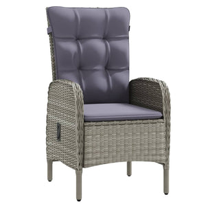 Matgrupp för trädgården med dynor 7 delar grå och svart