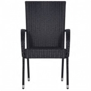 Matgrupp för trädgården 7 delar svart