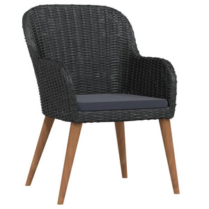 Matgrupp för trädgården med dynor 3 delar svart