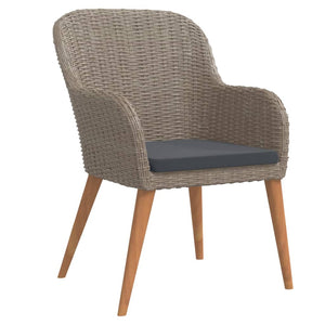 Matgrupp för trädgården med dynor 7 delar brun