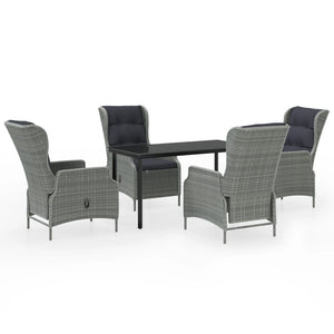 Matgrupp för trädgården 5 delar ljusgrå