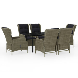 Matgrupp för trädgården 7 delar brun