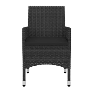 Matgrupp för trädgården 5 delar med dynor konstrotting och glas