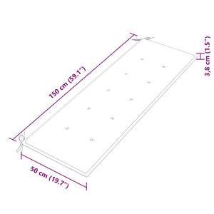 Bataviabänk med beige dyna 150 cm massiv teak
