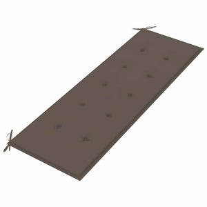 Bataviabänk med taupe dyna 150 cm massiv teak