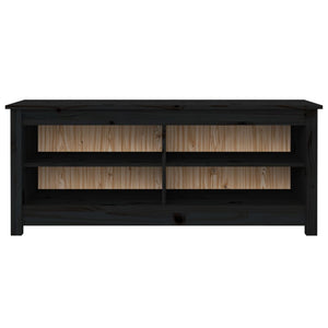 Skobänk svart 110x38x45,5 cm massiv furu