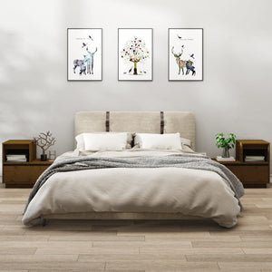 Sängbord 2 st honungsbrun 60x34x51 cm massiv furu