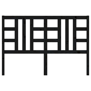 Sänggavel svart 126x4x100 cm massiv furu