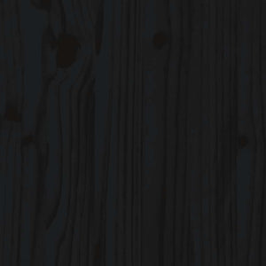 Sänggavel svart 126x4x100 cm massiv furu