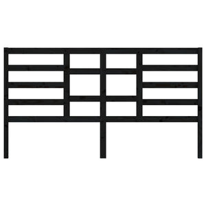 Sänggavel svart 206x4x104 cm massiv furu