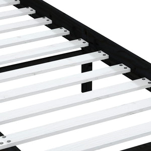 Sängram svart massiv furu 140x190 cm