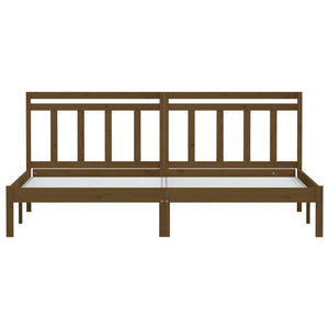 Sängram honungsbrun massiv furu 200x200 cm