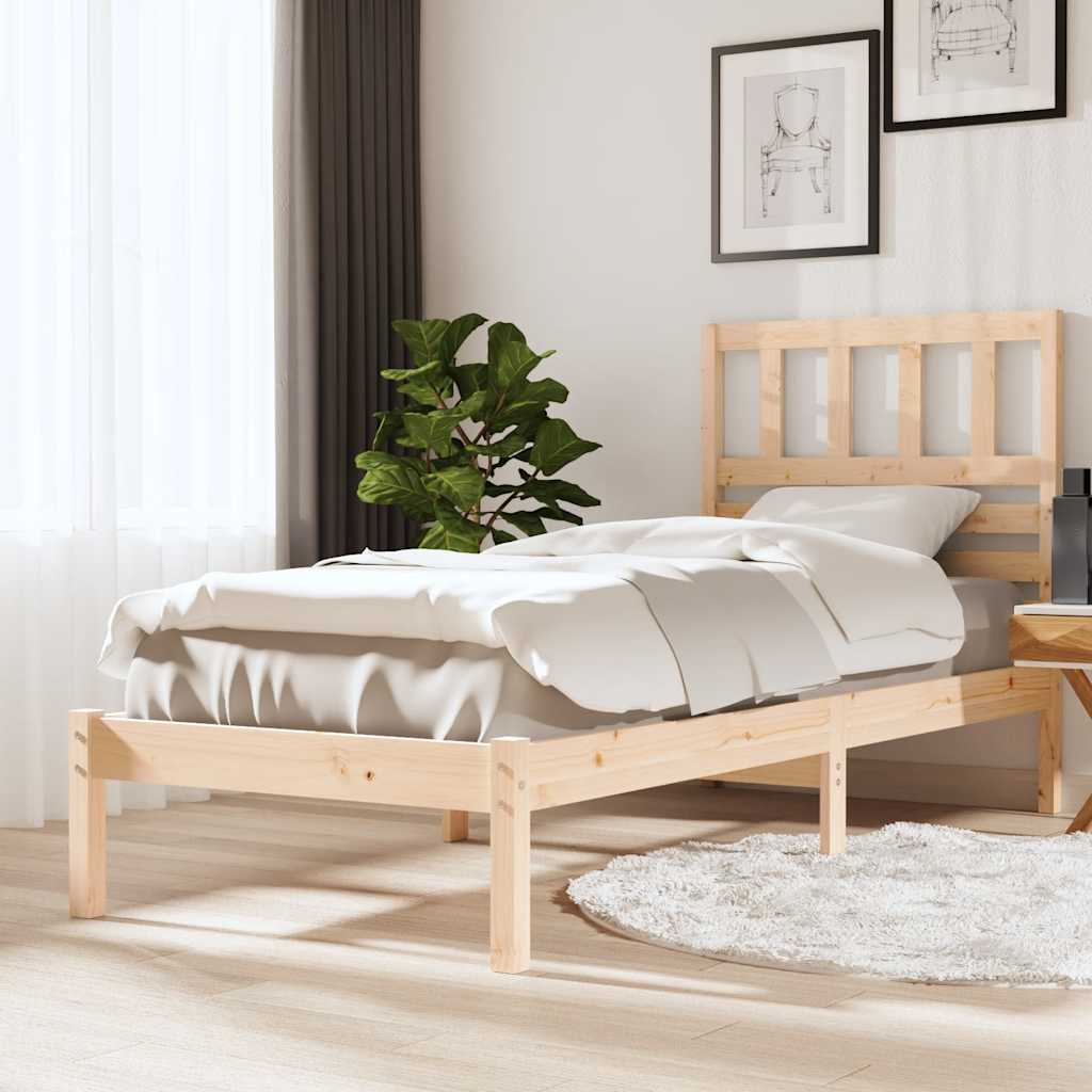 Sängram 90x190 cm massiv furu