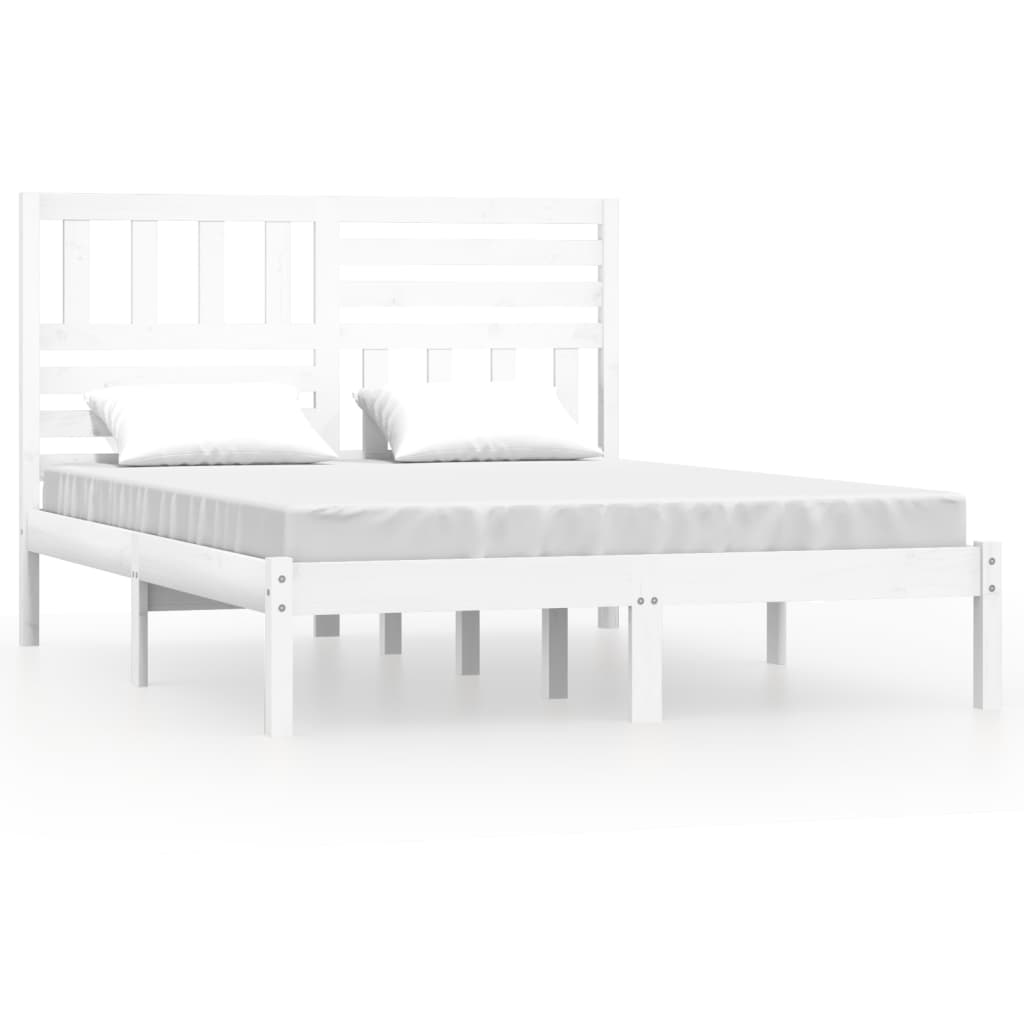 Sängram vit massiv furu 120x200 cm enkelsäng
