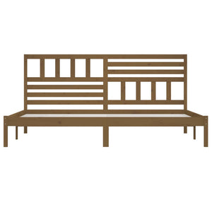 Sängram honungsbrun massiv furu 200x200 cm